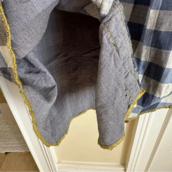 Arnold Zimberg Mens Medium Gingham Check button up shirt blue gray western grey - Picture 5 of 6